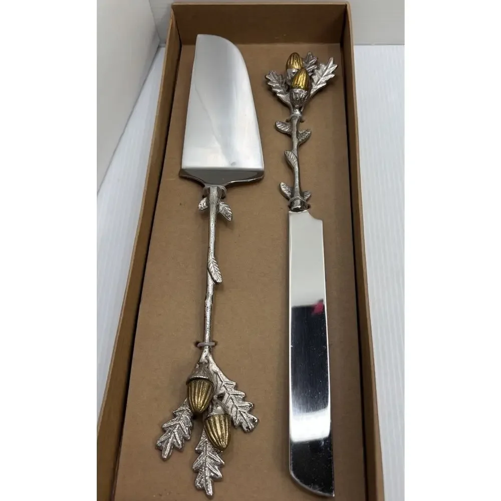 Boxed Set Of Ballard Designs 14” Acorn Leaf Ornate Design Handles